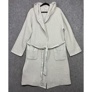 Onsen Supima Waffle Bath Robe Oatmeal Size Medium M Resort Hooded